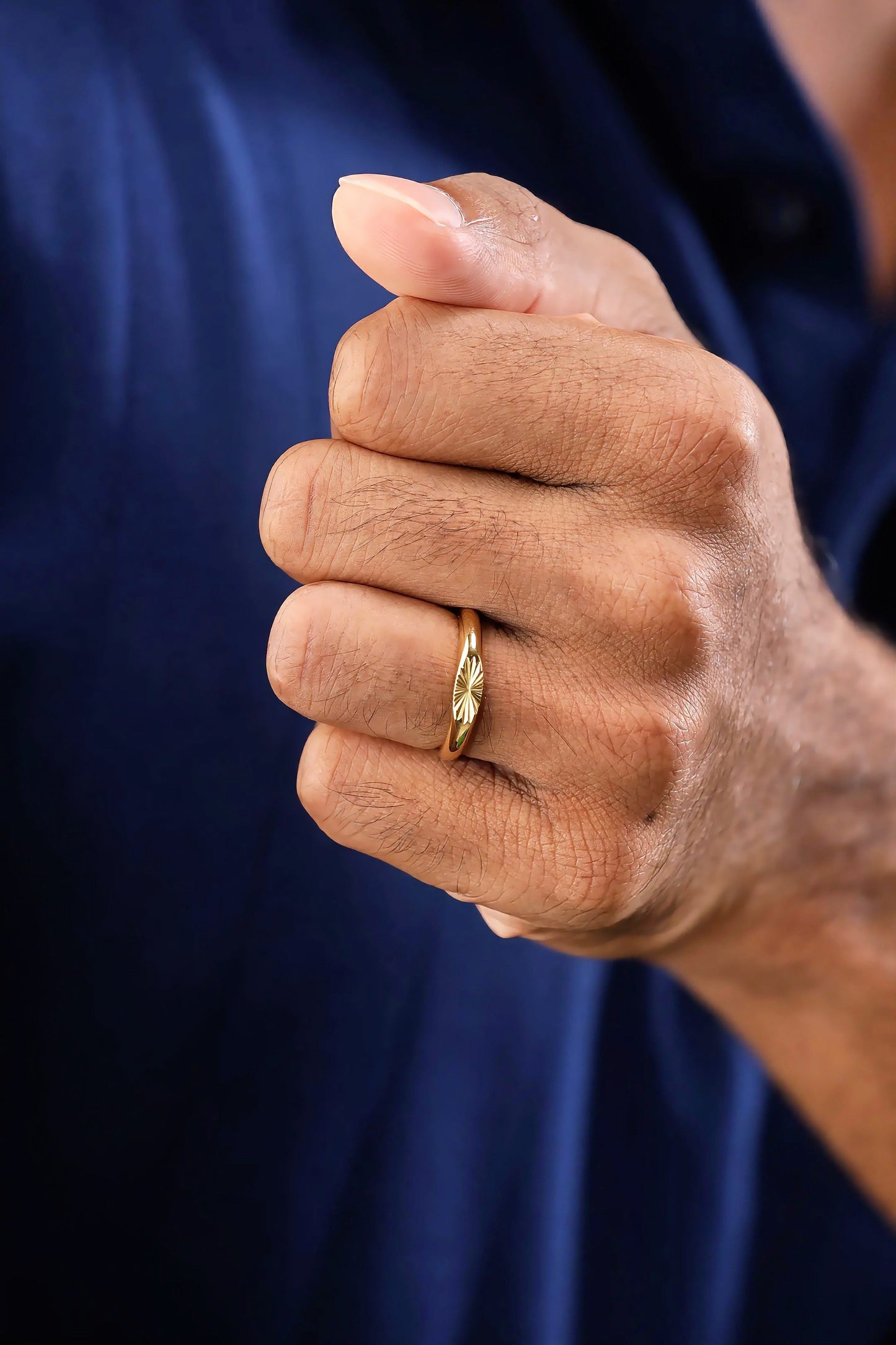 Glamon Solaris Gold Ring for Men – Luxury Gold Coated Ring | Premium 316L Stainless Steel Waterproof