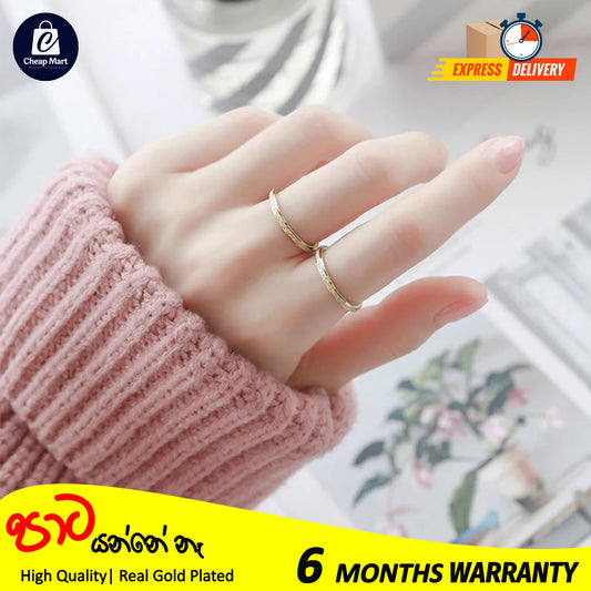 High Quality Fashion Simple Matte Gold Color Stainless Steel Women Ring