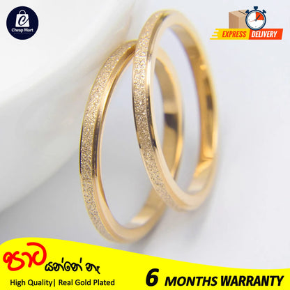 High Quality Fashion Simple Matte Gold Color Stainless Steel Women Ring