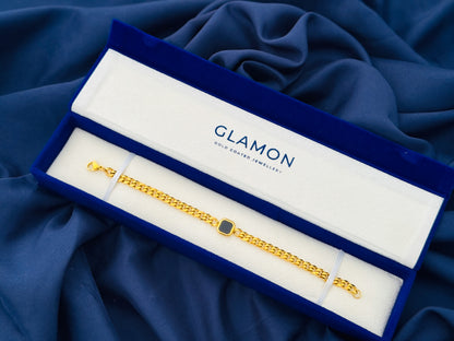 Glamon King’s Cut Bracelet for Men – Gold Coated Stainless Steel Bracelet | Premium Luxury Men’s Jewelry Gift