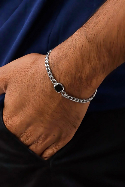 King's Cut Bracelet For Men - SILVER Never Fade High Quality