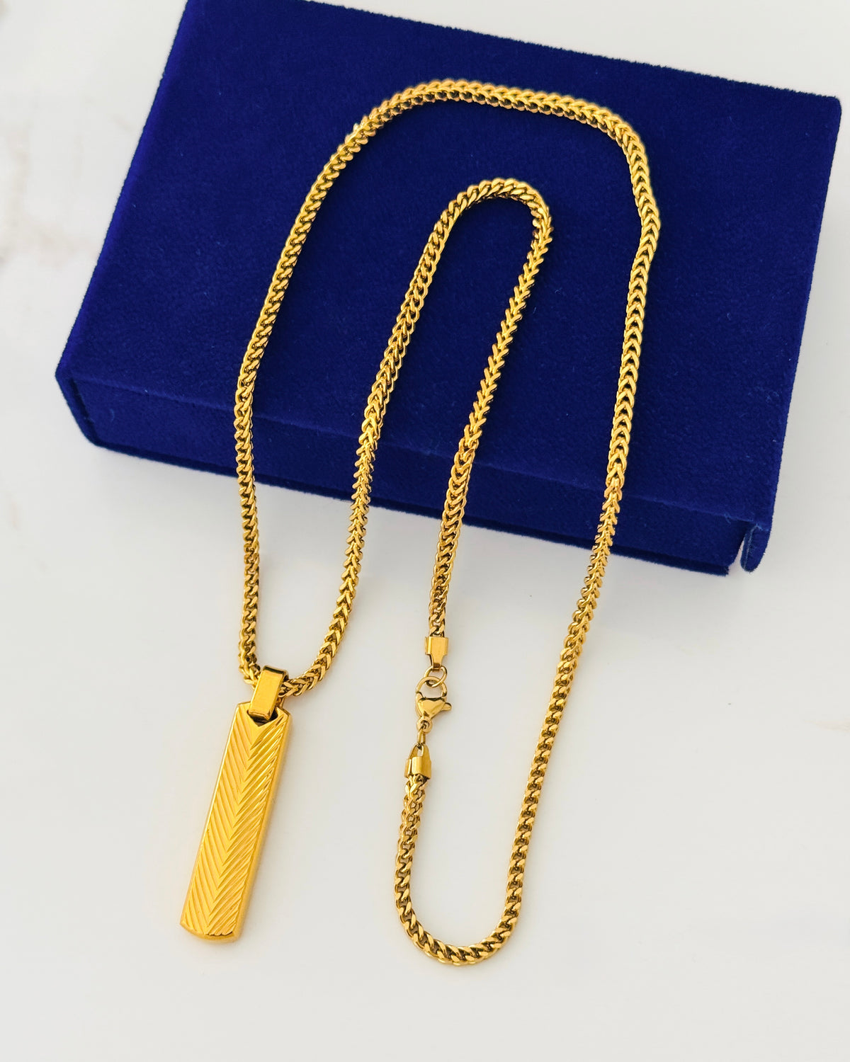 Glamon Prime Edge Necklace – Gold Coated Men’s Necklace | Waterproof Stainless Steel