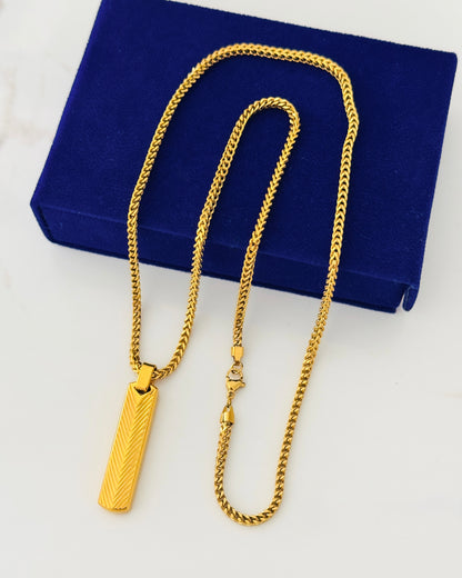 Glamon Prime Edge Necklace – Gold Coated Men’s Necklace | Waterproof Stainless Steel