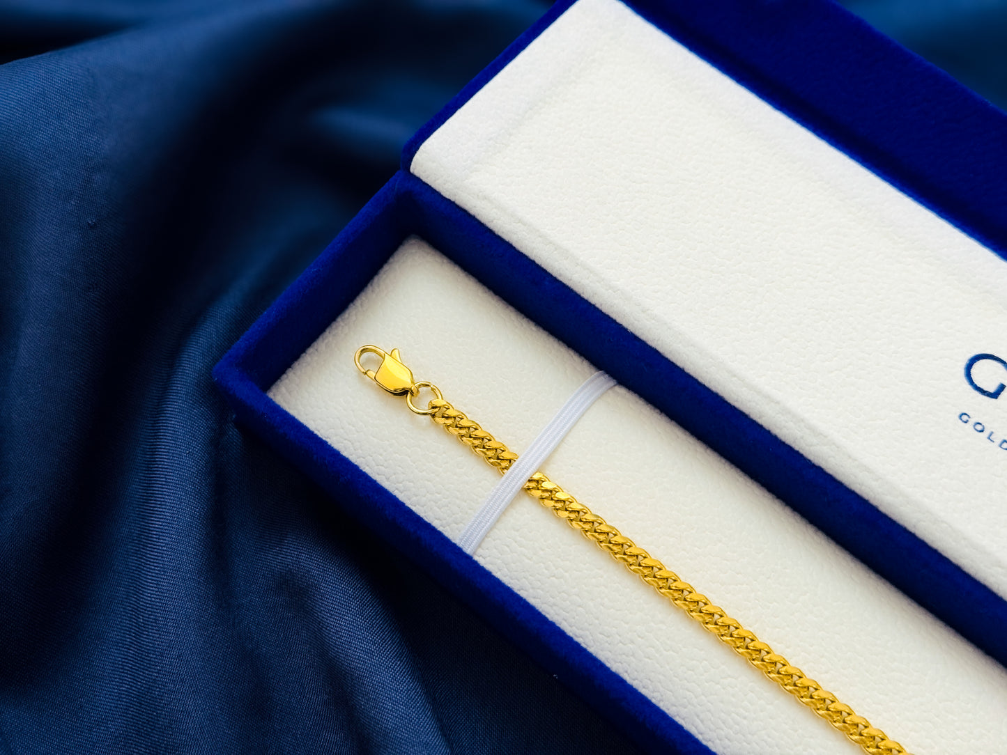 Glamon 4mm Gold Coated Cuban Link Chain Bracelet – Premium Men’s Jewelry