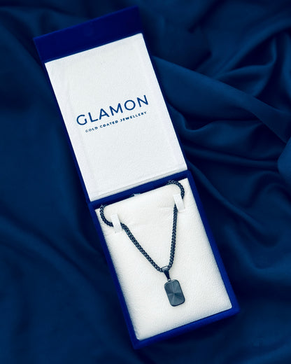 Glamon Solaris Necklace – Black | 3mm Franco Chain for Men