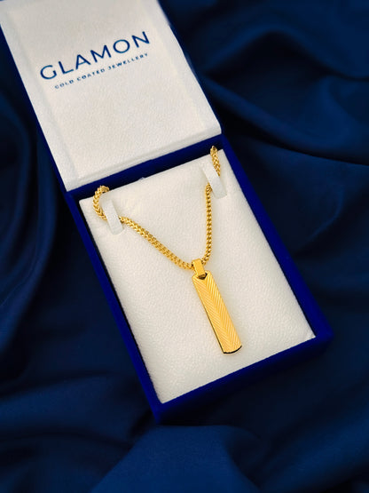 Glamon Prime Edge Necklace – Gold Coated Men’s Necklace | Waterproof Stainless Steel