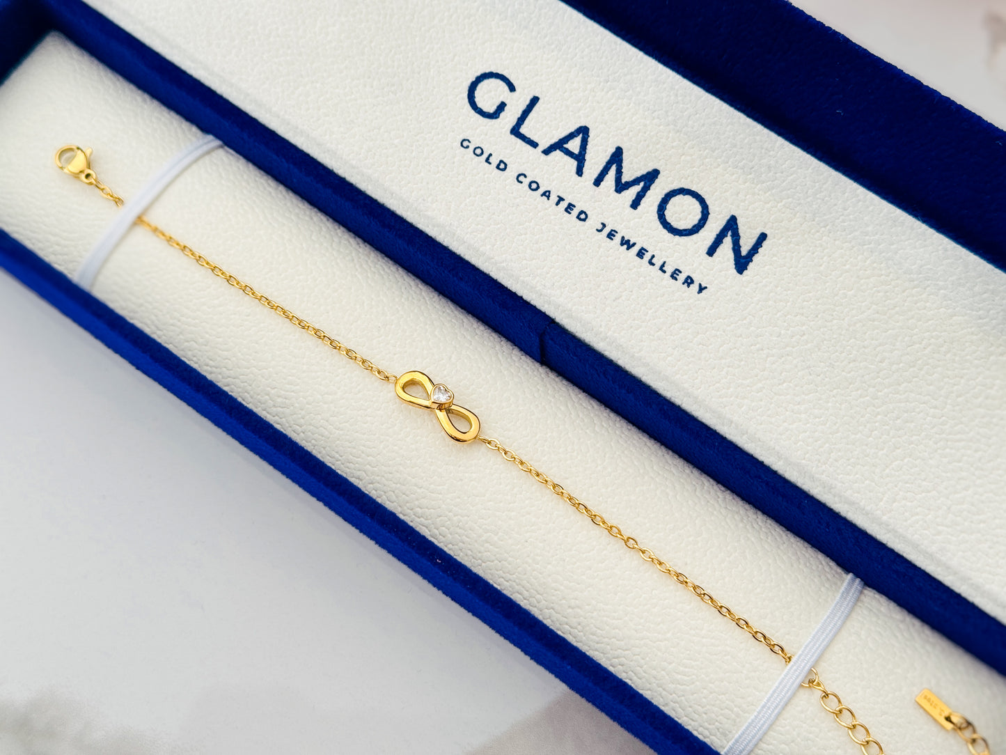 Glamon Infinity Glow Heart Bracelet for Women | Luxury Gold Coated 316L Stainless Steel Waterproof Love Bracelet | Gift for Her Sri Lanka