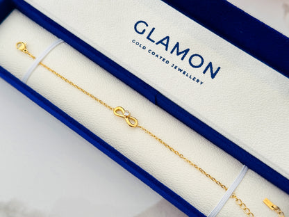 Glamon Infinity Glow Heart Bracelet for Women | Luxury Gold Coated 316L Stainless Steel Waterproof Love Bracelet | Gift for Her Sri Lanka