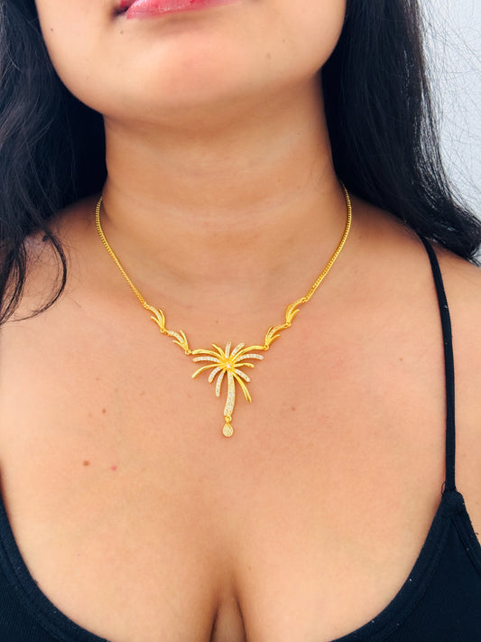 Glamon Wedding Necklace – Luxury Gold Plated Bridal Necklace for Women | Elegant Bridal Jewelry Sri Lanka