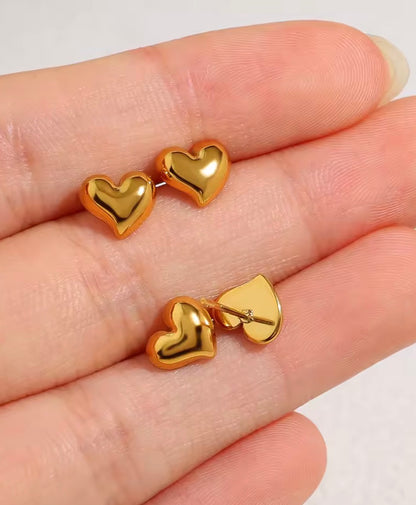 Glamon Mini Love Stud Earrings – Gold Heart Studs for Women Sri Lanka
