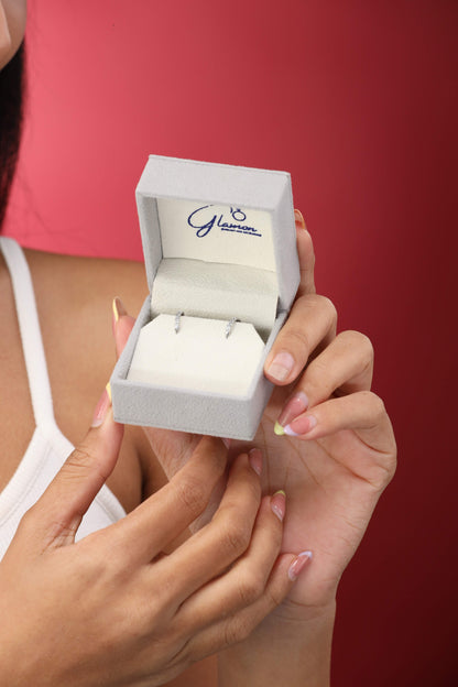 Glamon Silver Glow Huggies – Silver Zircon Huggie Earrings for Women Sri Lanka