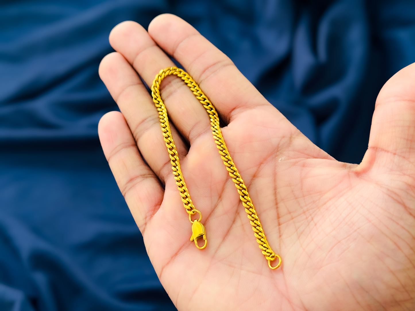 Glamon 4mm Gold Coated Cuban Link Chain Bracelet – Premium Men’s Jewelry