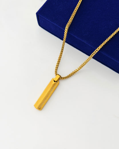 Glamon Prime Edge Necklace – Gold Coated Men’s Necklace | Waterproof Stainless Steel