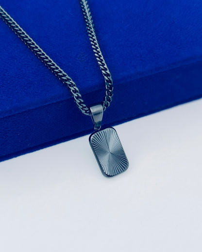 Glamon Solaris Necklace – Black | 3mm Franco Chain for Men