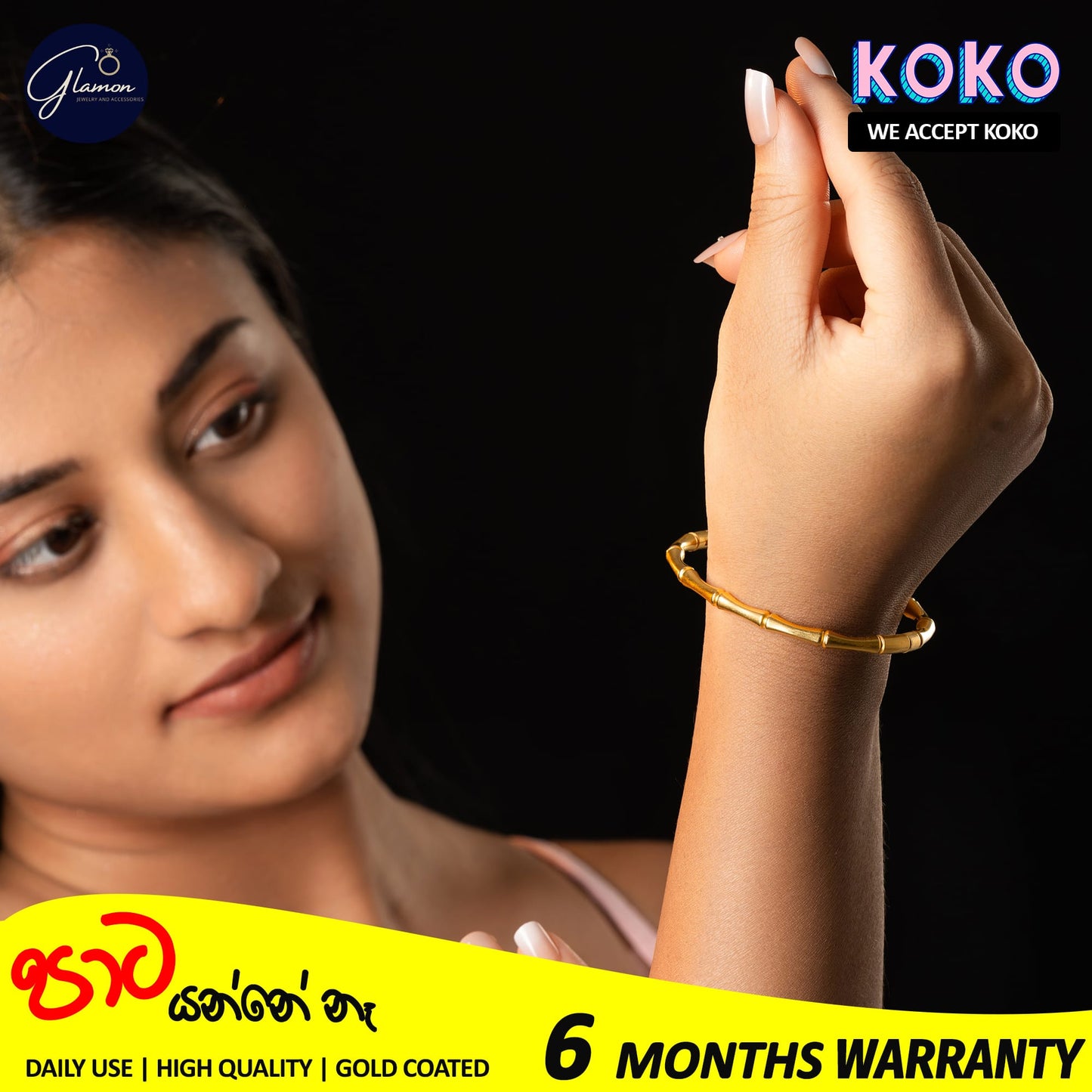 Glamon Bamboo bliss bangle Gold Coated High Quality Bracelet Bangle For Women