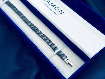 Glamon Shadow Link Ceramic Bracelet – Luxury Black Men’s Bracelet, Minimal Modern Jewelry Gift for Him