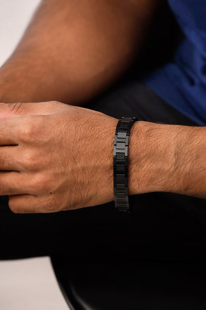 Glamon Monarch Link Bracelet – Black Edition | Luxury 316L Stainless Steel Waterproof Men’s Bracelet | 10mm Adjustable 21cm | 6-Month Warranty | Sri Lanka Exclusive