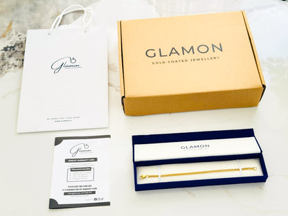 Glamon 4mm Gold Coated Cuban Link Chain Bracelet – Premium Men’s Jewelry