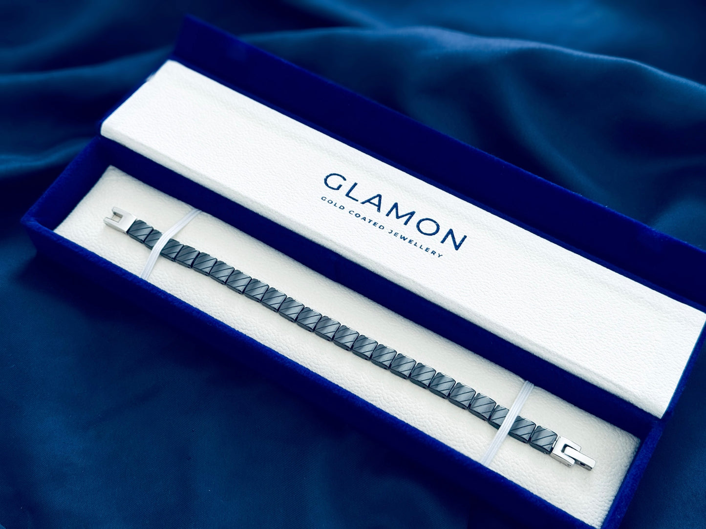 Glamon Shadow Link Ceramic Bracelet – Luxury Black Men’s Bracelet, Minimal Modern Jewelry Gift for Him