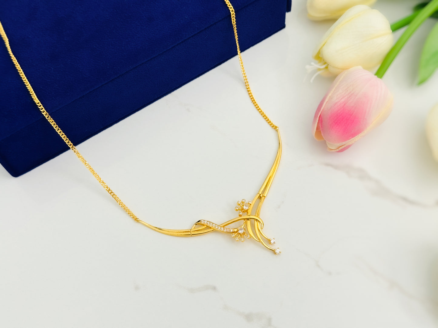 Glamon Luxury Gold Plated Bridal Necklace for Women