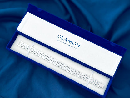 Glamon Monarch Link Bracelet – Luxury Silver Stainless Steel Bracelet for Men | Waterproof Premium Gift with 6-Month Warranty | Sri Lanka Exclusive