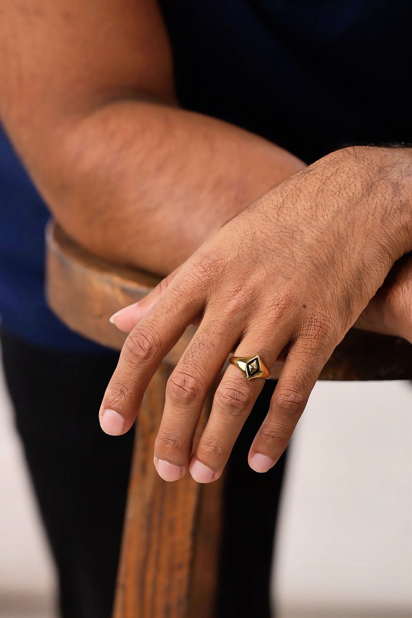 Glamon Vertex Ring – Luxury Gold Coated Ring for Men | Premium 316L Stainless Steel | Waterproof