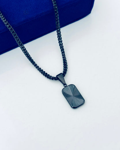 Glamon Solaris Necklace – Black | 3mm Franco Chain for Men