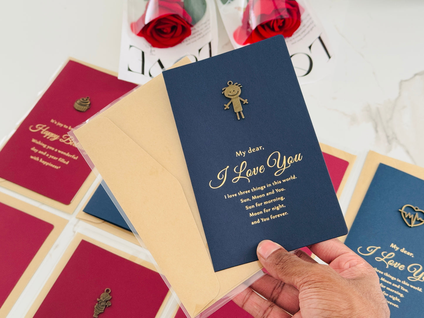 Gift cards and Red Roses