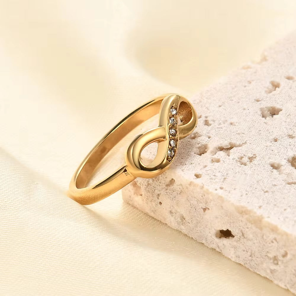Glamon Infinity Ring for Women | High Quality Gold-Coated Waterproof Ring