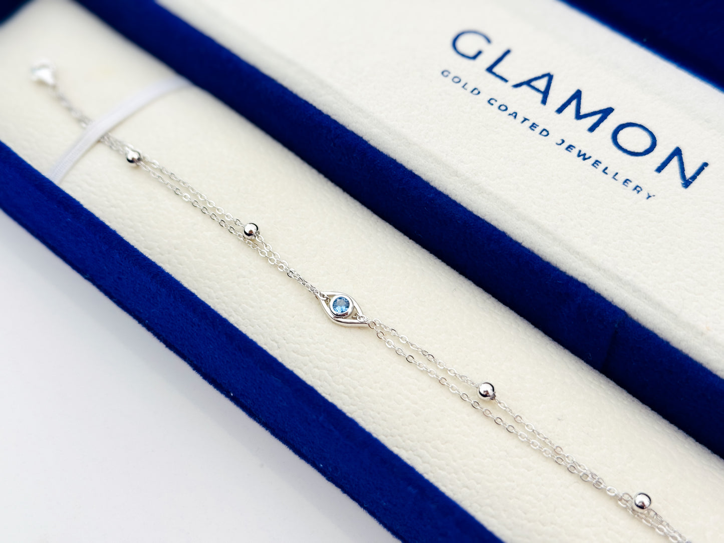 S925 Pure Silver Evil Eye Bracelet for Women | Rhodium Coated | Luxury Gift for Her