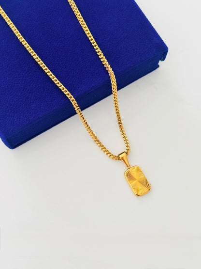 Glamon Solaris Necklace – Premium Gold Coated Pendant with 3mm Franco Chain for Men | Waterproof Stainless Steel
