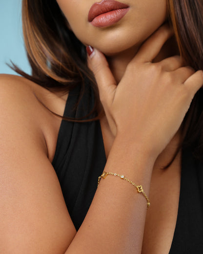 Golden Clover Bracelet - Luxury Gold Coated High Quality Waterproof Bracelet For Girls