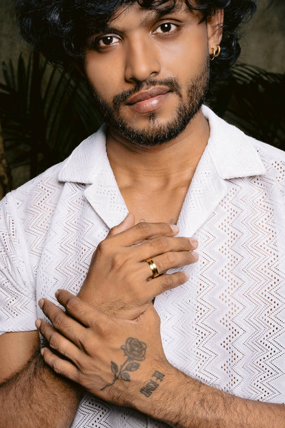 Gold Coated Engagement Wedding Couple Rings - High Quality Gold Coated