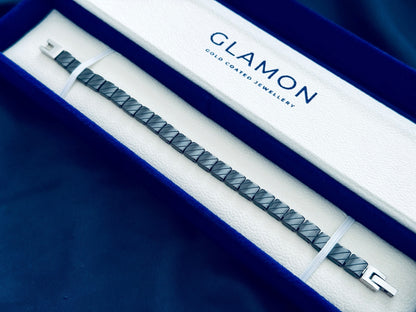 Glamon Shadow Link Ceramic Bracelet – Luxury Black Men’s Bracelet, Minimal Modern Jewelry Gift for Him