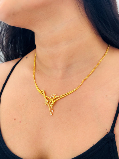 Glamon Luxury Gold Plated Bridal Necklace for Women
