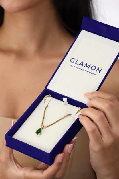 Elegant Birthstone Necklace Gold Coated – Rope Chain Jewelry Gift for Her Sri Lanka