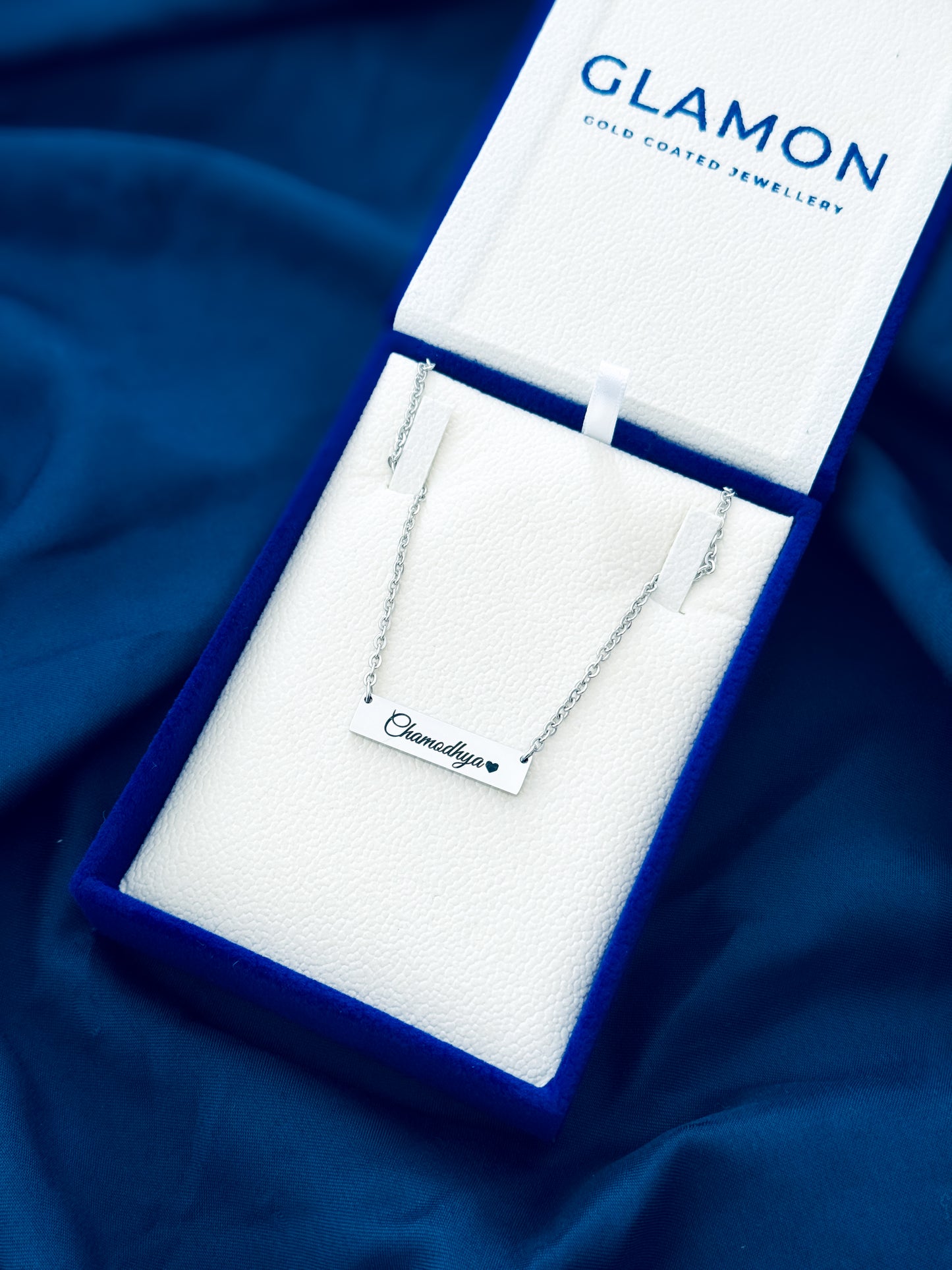 Custom Name Necklace For Women Sri Lanka – Stainless Steel Silver Bar Necklace | Personalized Gift for Her