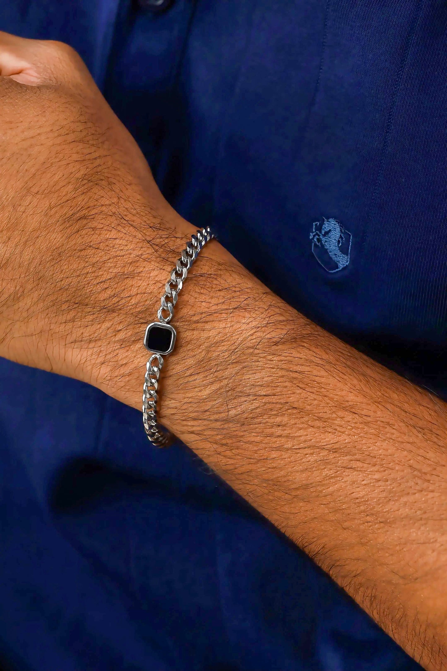 King's Cut Bracelet For Men - SILVER Never Fade High Quality