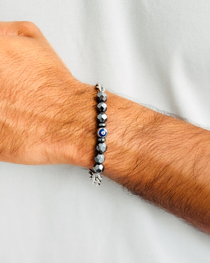 Glamon Aegis Tungsten Evil Eye Bracelet for Men – 316L Stainless Steel Waterproof Luxury Bracelet