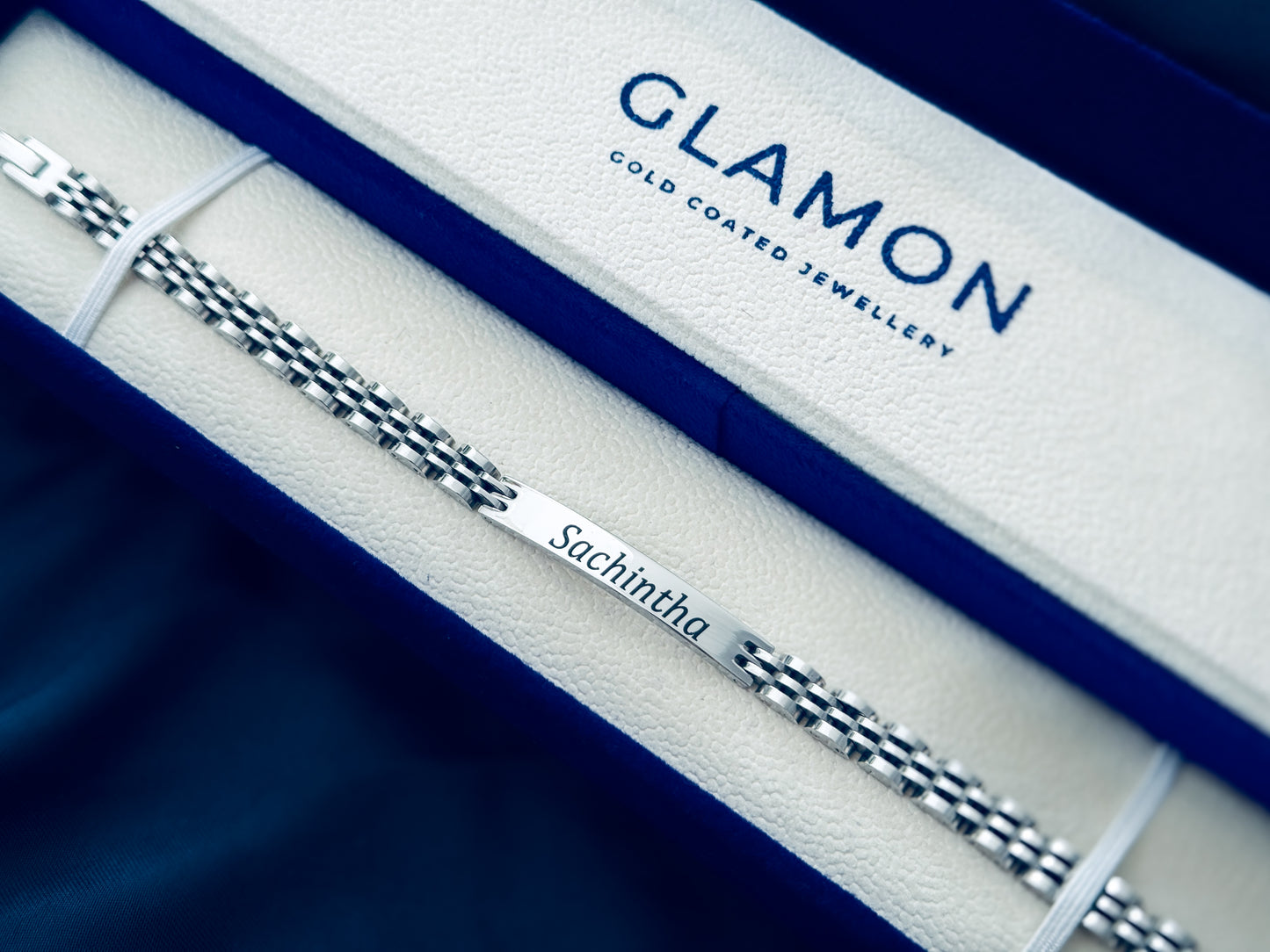 Luxury Personalized Name Bracelet for Men – Custom Silver Bracelet Gift for Boyfriend Sri Lanka