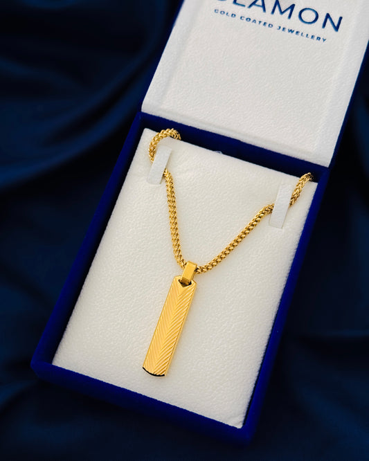 Glamon Prime Edge Necklace – Gold Coated Men’s Necklace | Waterproof Stainless Steel
