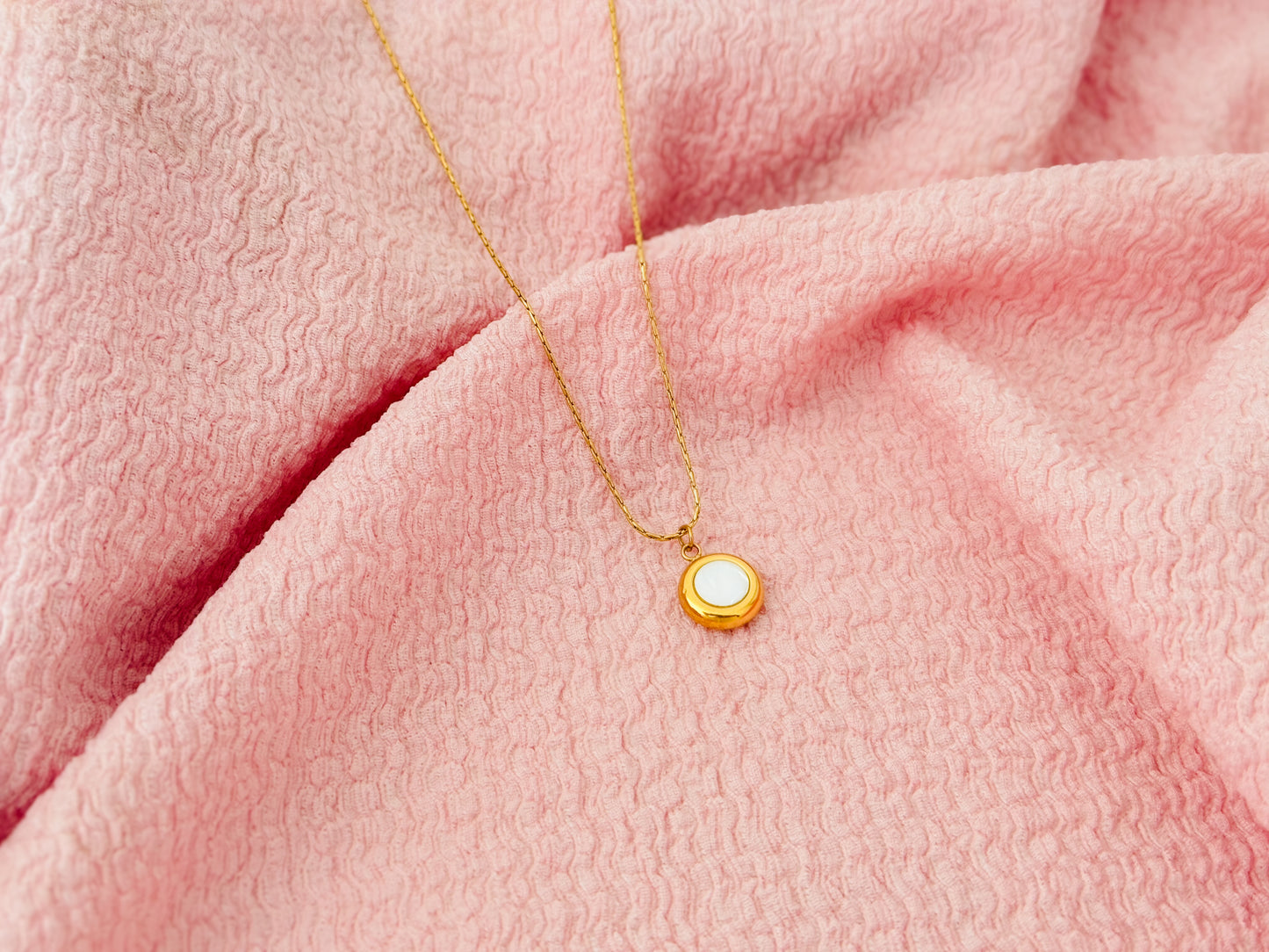 White Shell Necklace For Girls - Gold Coated High Quality Waterproof Pendant Necklace Gift For Her