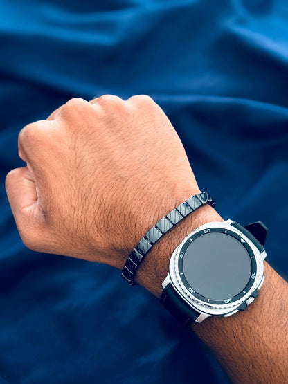 Glamon Shadow Link Ceramic Bracelet – Luxury Black Men’s Bracelet, Minimal Modern Jewelry Gift for Him