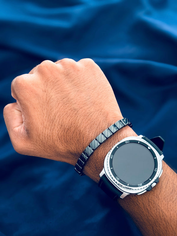 Glamon Shadow Link Ceramic Bracelet – Luxury Black Men’s Bracelet, Minimal Modern Jewelry Gift for Him