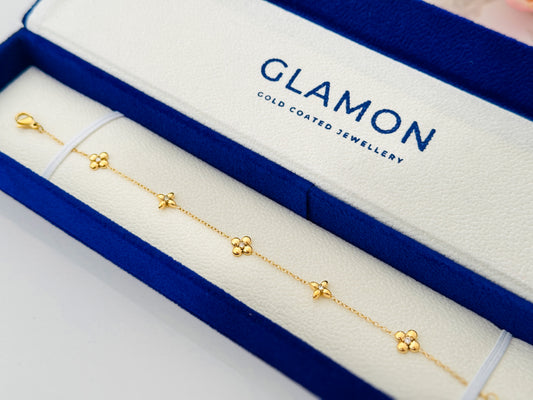 Glamon Soft Blossom Bracelet for Girls – Luxury Gold Coated Waterproof High End Bracelet Premium Gift for Her