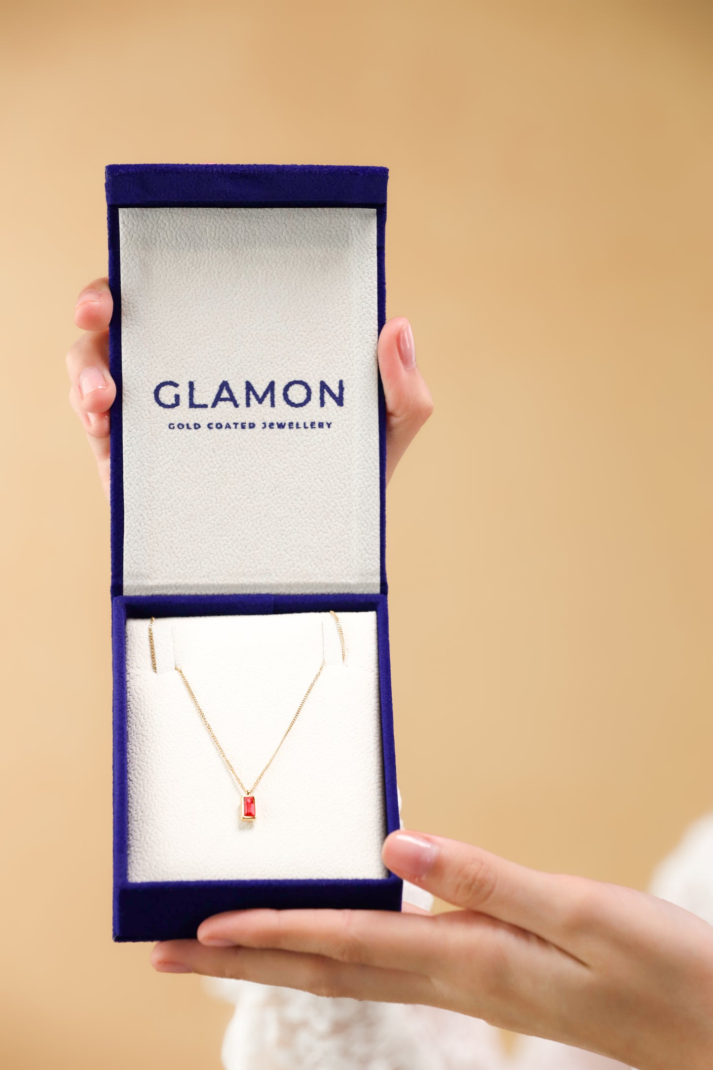 Glamon Minimalist Simple Rectangle Square Zircon Necklace For Girls Birthday Gift
