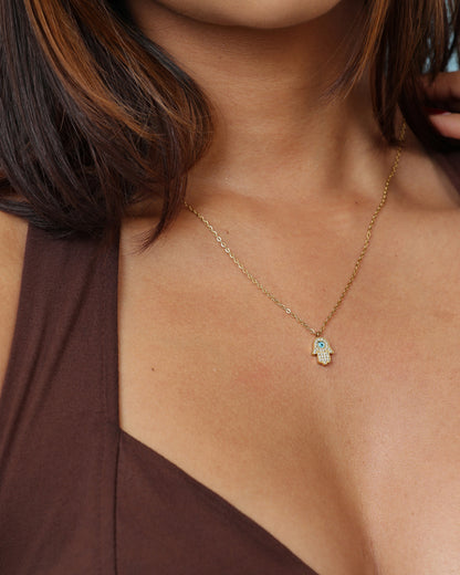 Glamon Evil Eye Necklace for Girls – High Quality Gold Coated, Waterproof Jewellery