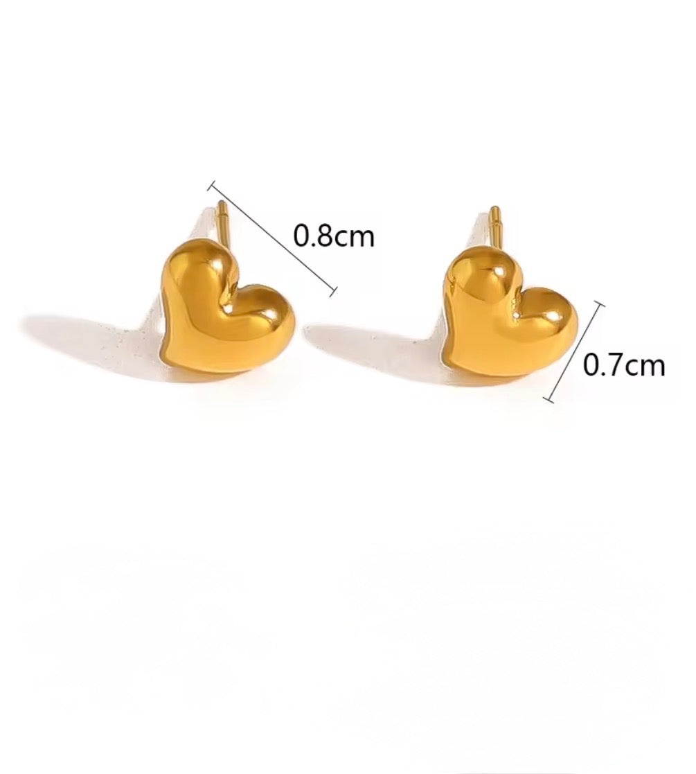 Glamon Mini Love Stud Earrings – Gold Heart Studs for Women Sri Lanka
