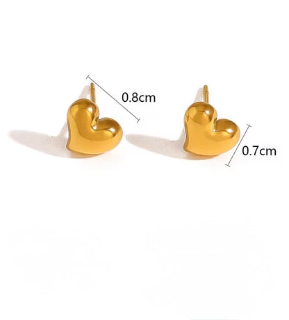 Glamon Mini Love Stud Earrings – Gold Heart Studs for Women Sri Lanka