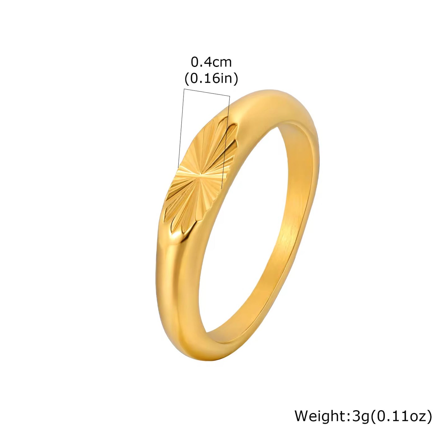 Glamon Solaris Gold Ring for Men – Luxury Gold Coated Ring | Premium 316L Stainless Steel Waterproof